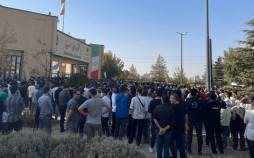 تجمع دانشجویان در همدان,تجمع دانشجویان دانشگاه بو علی سینا همدان در پی مزاحمت و توهین دانشجوی عراقی به یکی از دختران دانشجو