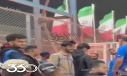 فیلم | آتش‌سوزی در قسمتی از ورزشگاه شهر قدس 