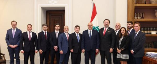 لبنان,دیدار رئیس جمهور لبنان با هیئت آمریکایی