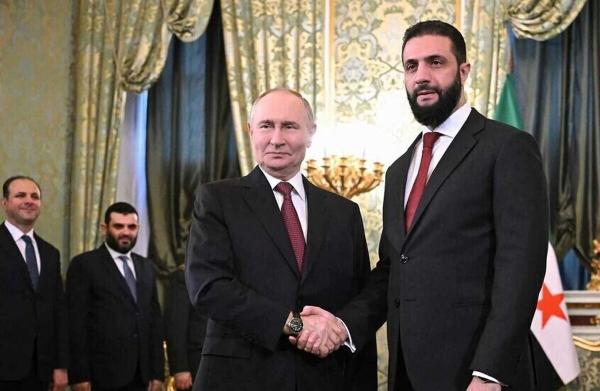 پوتین و جولانی پوتین و جولانی,پیام تبریک پوتین به مناسبت یک سالگی سقوط بشار اسد