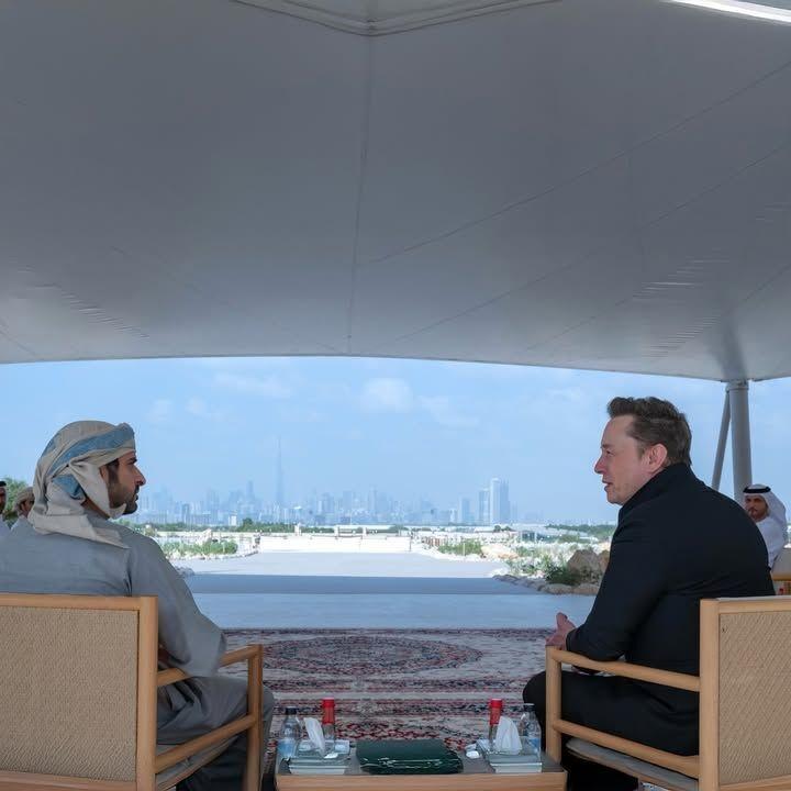 تصاویر سفر ایلان ماسک به امارات و دیدار با ولیعهد دبی,عکس های ایلان ماسک در دبی,تصاویر دیدار ایلان ماسک و ولعیهد دبی