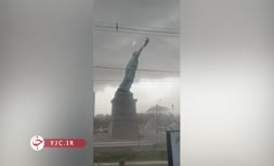 فیلم | سقوط ماکت مجسه آزادی در برزیل بر اثر طوفان
