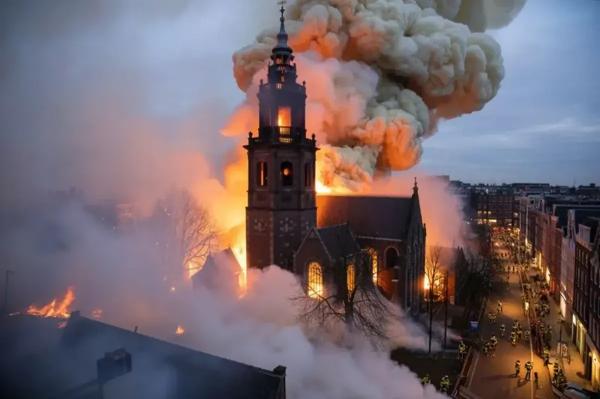 کلیسای آمستردام کلیسای آمستردام,مناره کلیسای تاریخی آمستردام