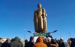 مجسمه رئیسی را باد با خود برد! | این اتفاق حادثه فنی بود یا پیام سیاسی؟ مجسمه رئیسی,سقوط مجسمه رئیسی