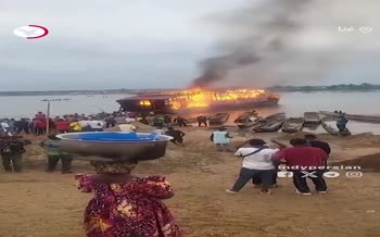 فیلم | آتش زدن کشتی نوح خودخوانده غنا