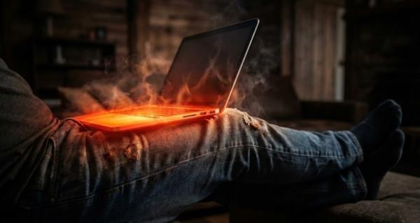 گذاشتن لپ تاپ روی پا گذاشتن لپ تاپ روی پا,خطرات احتمالی گذاشتن لپ تاپ روی پا