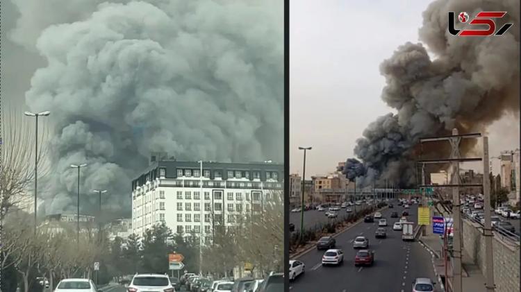 تصاویر آتش‌سوزی بازارچه جنت‌آباد تهران,عکس های آتش‌سوزی بازارچه جنت‌آباد تهران در 14 بهمن 1404,تصاویری از آتش گرفتن بازار جنت در تهران