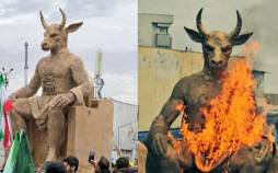 مجسمه بعل,آتش زدن بعل در راهپیمایی 22 بهمن