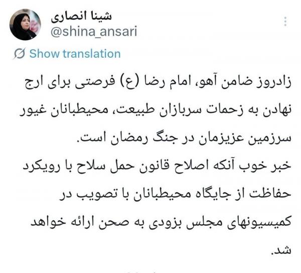 رئیس سازمان حفاظت محیط‌زیست,اصلاح قانون حمل سلاح