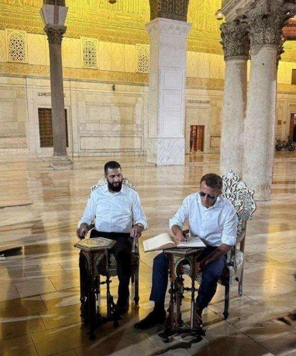 رئیس جمهور فرانسه و احمد الشرع رئیس جمهور فرانسه و احمد الشرع,ماکرون
