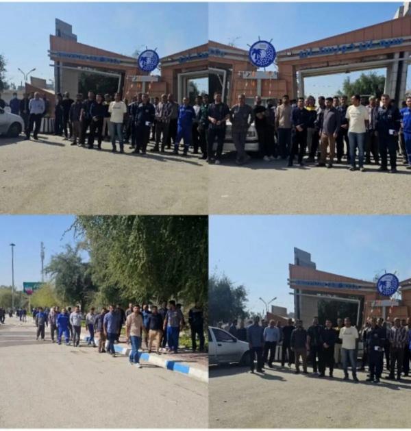 سومین روز تجمع کارگران سیمان خوزستان,تجمع کارگران