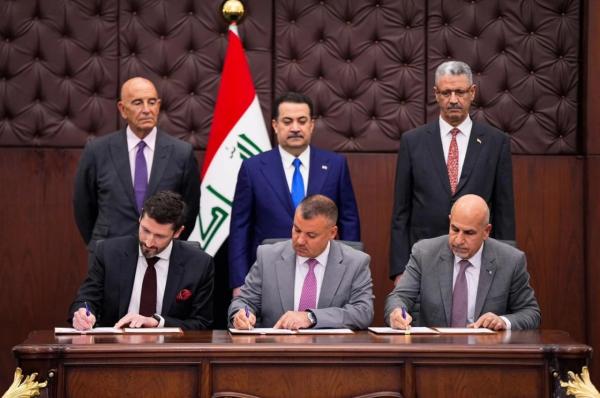 شرکت نفت آمریکایی بیخ گوش ایران,امضای قرارداد شرکت نفت بصره و شورون آمریکا در حضور رفیق ترامپ