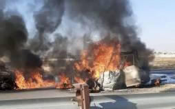 حوادث عراق,تصادف مرگبار و آتش‌سوزی گرفتن چند خودرو در جاده صقلاویه عراق