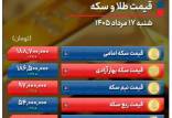 قیمت طلا و سکه امروز شنبه ۱۷ مرداد ۱۴۰۵ ,قیمت طلا