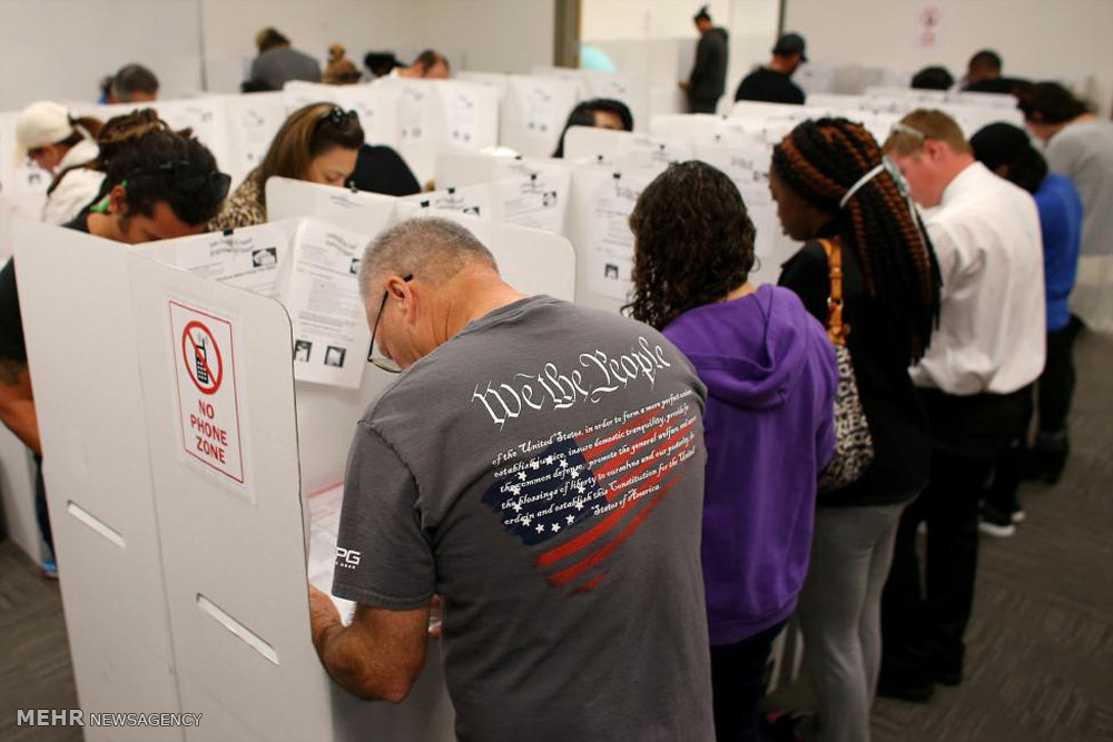 عکس مربوط به انتخابات آمریکا,تصویر هیلاری کلینتون وترامپ,تصاویرروزقبل انتخابات آمریکا