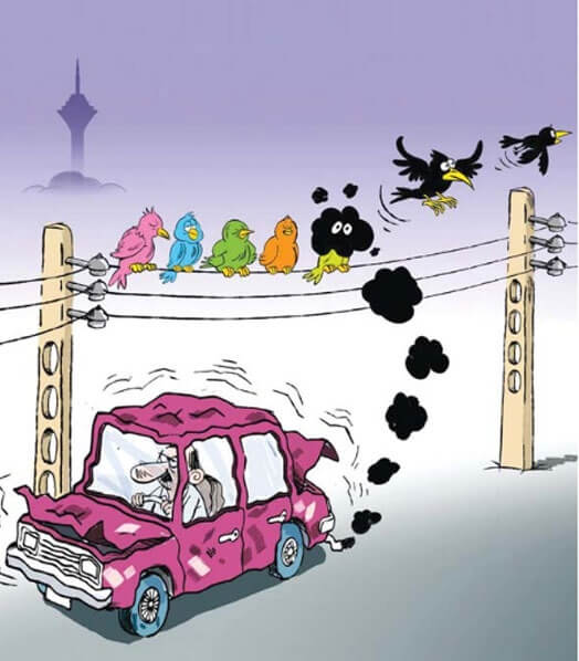 کاریکاتور,عکس کاریکاتور,کاریکاتور سیاسی اجتماعی,کاریکاتور هوای آلوده ی تهران