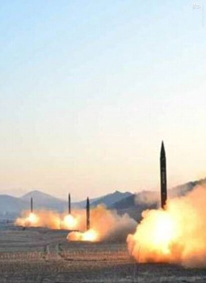 تصاویر آزمايش جديد موشکی كره‌شمالي,عکس شلیک موشك بالستيك کره‌شمالی به ژاپن,عکس های موشک بالستیک کره شمالی