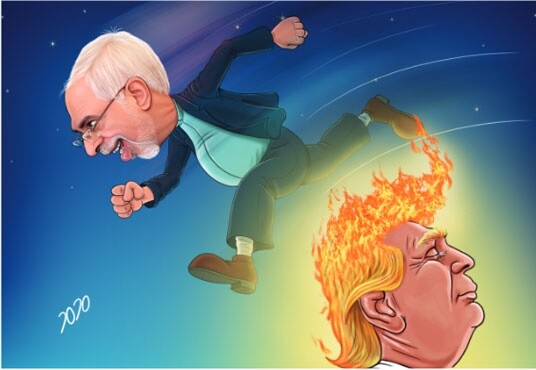 کاریکاتور,عکس کاریکاتور,کاریکاتور سیاسی اجتماعی,کاریکاتور پرش دیپلماتیک از آتش ترامپ