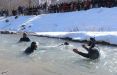 تصاویر مسابقات مردان یخی در اردبیل, عکس های مسابقات مردان یخی در اردبیل, تصاویر شنا در زمستان