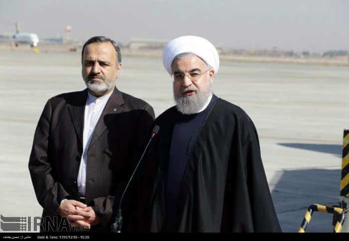 تصاویر ورود رئیس جمهور به مشهد, تصویر زیارت روحانی از حرم رضوی, عکس افتتاح پروژه های عمرانی مشهد