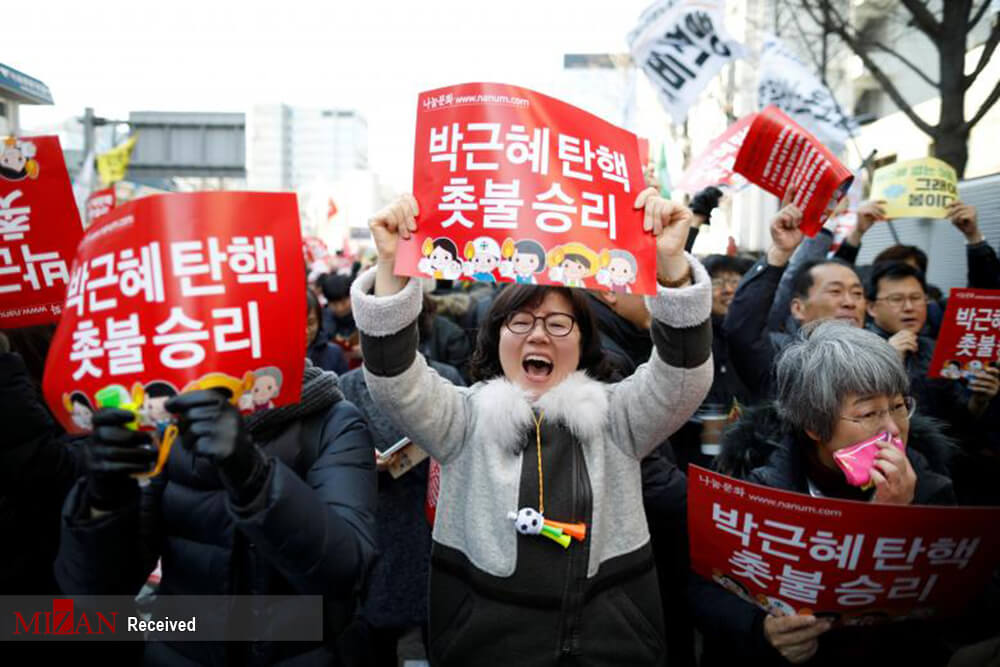تصاویر درگیری در کره جنوبی,عکس های آشوب در کره جنوبی,عکس درگیری حامیان پارک گئون هی