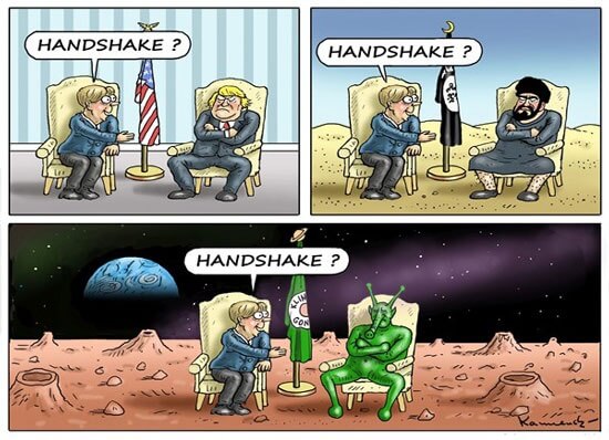 کاریکاتور,عکس کاریکاتور,کاریکاتور سیاسی اجتماعی,کاریکاتور دیدار ترامپ و مرکل