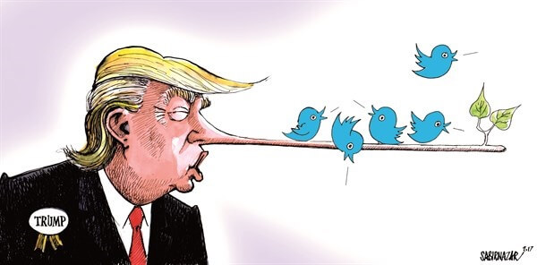 کاریکاتور,عکس کاریکاتور,کاریکاتور سیاسی اجتماعی,کاریکاتور ترامپ توئیت باز