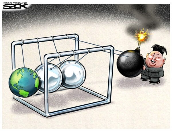 کاریکاتور,عکس کاریکاتور,کاریکاتور سیاسی اجتماعی,کاریکاتور تهدید اتمی کره شمالی