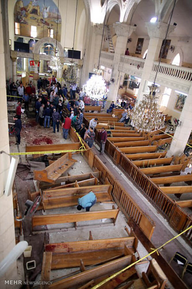 تصاویر انفجارهای تروریسیتی مصر, تصاویر انفجار انفجار دو بمب در دو کلیسا مصر,تصاویر انفجار در اسکندریه