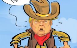 کاریکاتور,عکس کاریکاتور,کاریکاتور سیاسی اجتماعی,کاریکاتور دوئل ترامپ و کره شمالی