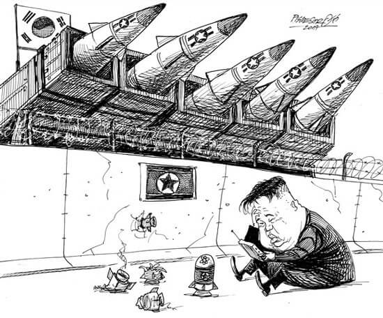 کاریکاتور,عکس کاریکاتور,کاریکاتور سیاسی اجتماعی,کاریکاتور کیم جون اون و آزمایش های هسته ای