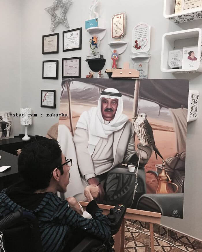اخبار هنرهای تجسمی,خبرهای هنرهای تجسمی,هنرهای تجسمی,هنرمند معلول عربستانی