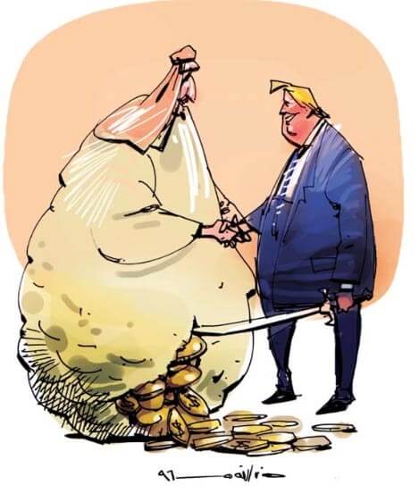 کاریکاتور,عکس کاریکاتور,کاریکاتور سیاسی اجتماعی,کاریکاتور دیدار ترامپ و پادشاه عربستان