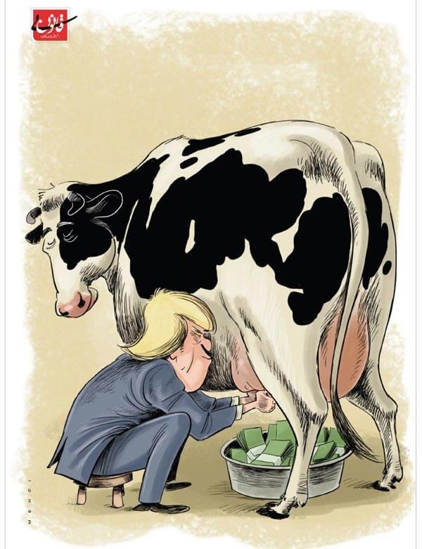 کاریکاتور,عکس کاریکاتور,کاریکاتور سیاسی اجتماعی,تصویرسفرترامپ به عربستان