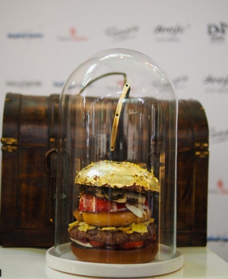 عکس همبرگربا روکش طلا,تصویر همبرگربا روکش طلا در هلند,عکس گرانترین همبرگر در هلند