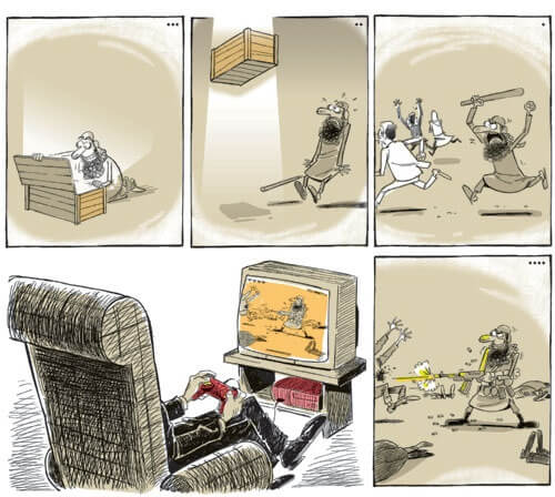 کاریکاتور,عکس کاریکاتور,کاریکاتور سیاسی اجتماعی,کاریکاتور افزایش حملات تروریستی داعش