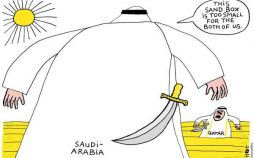 کاریکاتور مناقشه عربستان و قطر