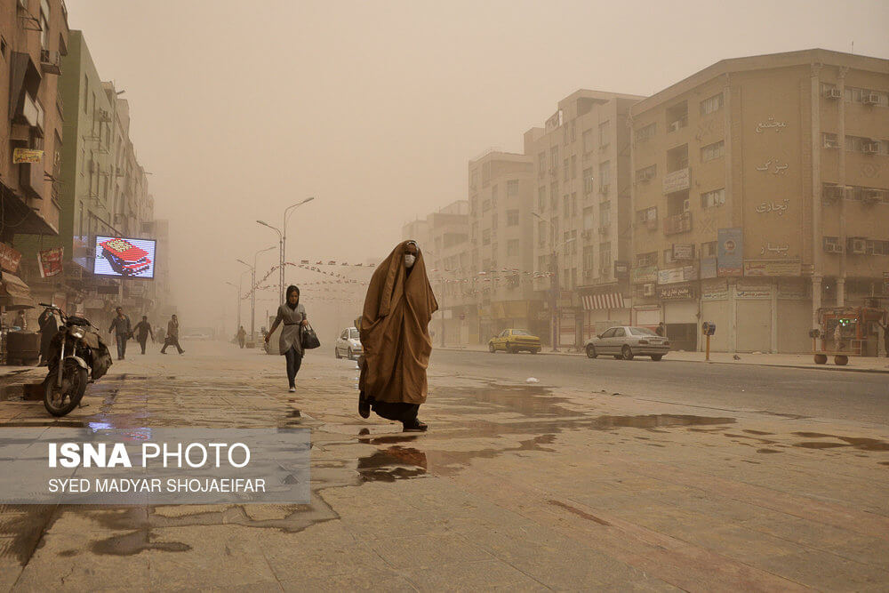 تصاویر پدیده گرد و غبار اهواز,عکس های آلودگی هوا خوزستان,عکس پدیده گرد و غبار خوزستان