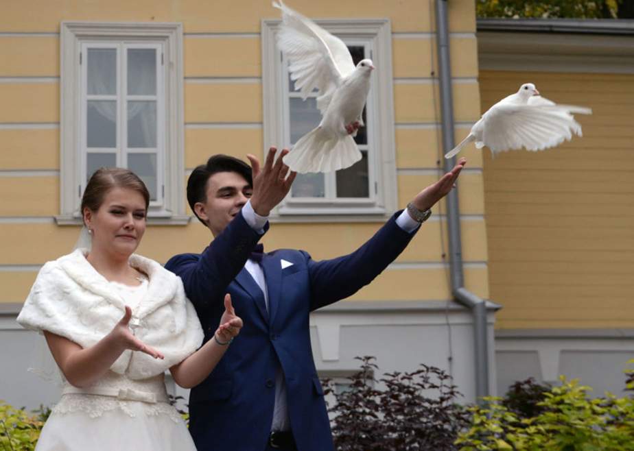 عکس جشن ازدواج در باغ وحش,تصاویرجشن ازدواج در باغ وحش,عکس جشن ازدواج یک زوج جوان روس