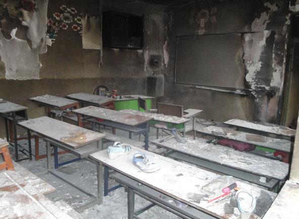 آتش سوزی مدرسه شین آباد,اخبار اجتماعی,خبرهای اجتماعی,آسیب های اجتماعی