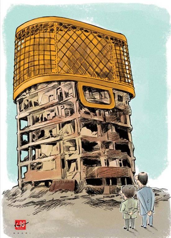کاریکاتوراحمدی نژاد و بقایی مقایل مسکن مهر