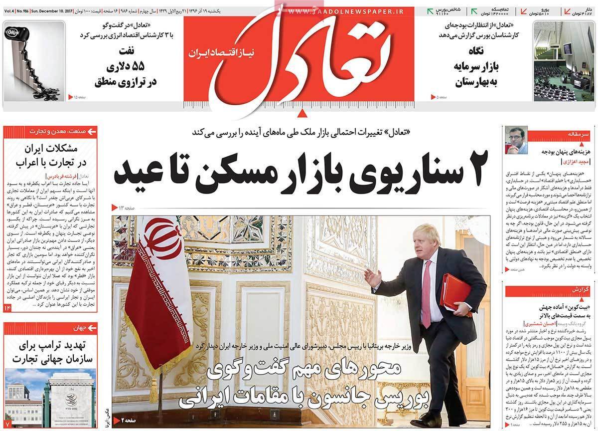عکس عناوین روزنامه اقتصادی امروزنوزدهم آذر ماه 1396,روزنامه,روزنامه های امروز,روزنامه های اقتصادی