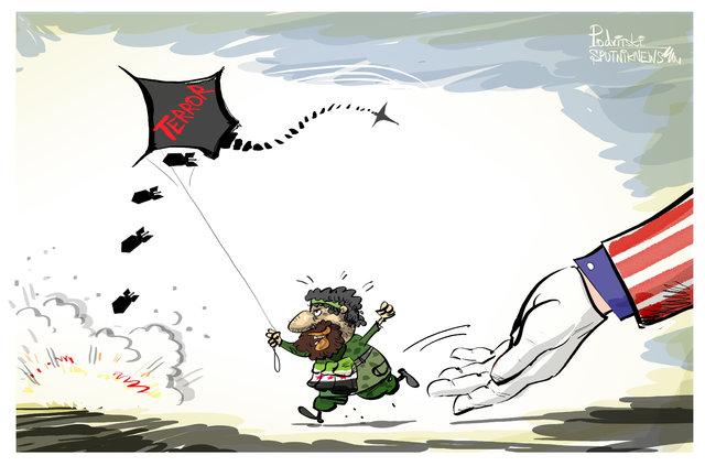 کاریکاتور حامی گروه های تروریستی در سوریه