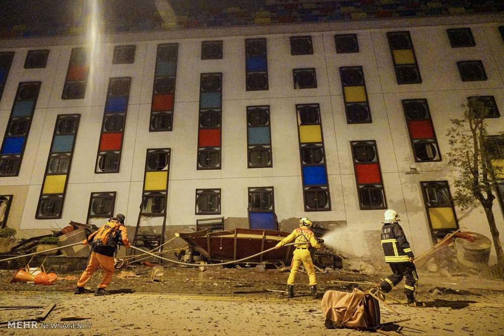 تصاویر زلزله در تایوان‎,عکس های تخریب ساختمان های تایوان,تصاویرخسارت زمین لرزه در تایوان