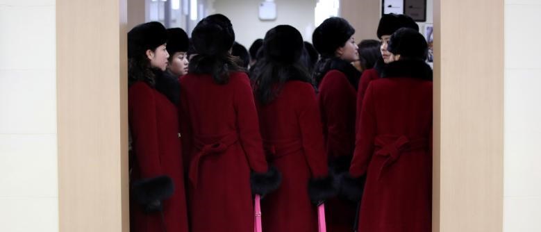 تصاویر لیدر ورزشکاران کره شمالی,عکسهای ورزشکاران کره شمالی در المپیک زمستانی,عکس های لیدر ورزشکاران کره شمالی