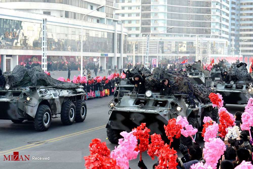 تصاویر رژه موشک‌های بالستیک کره شمالی, تصاویر رژه هفتادمین سالگرد تاسیس ارتش خلق کره, تصاویرمراسم رژه موشک‌های بالستیک بین قاره‌ای کره شمالی,
