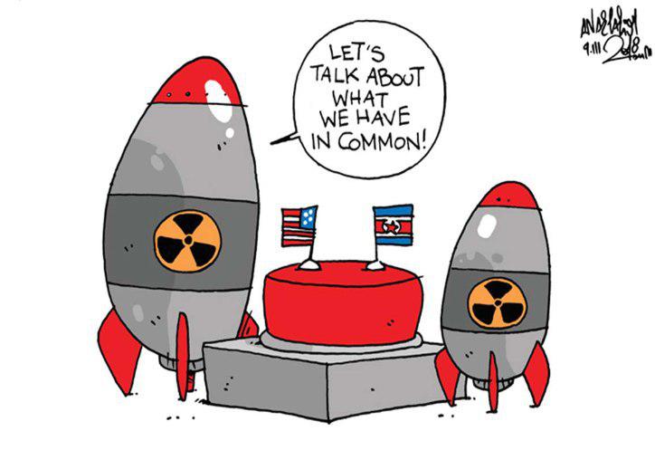 کاریکاتور گفتگوی آمریکا و کره شمالی