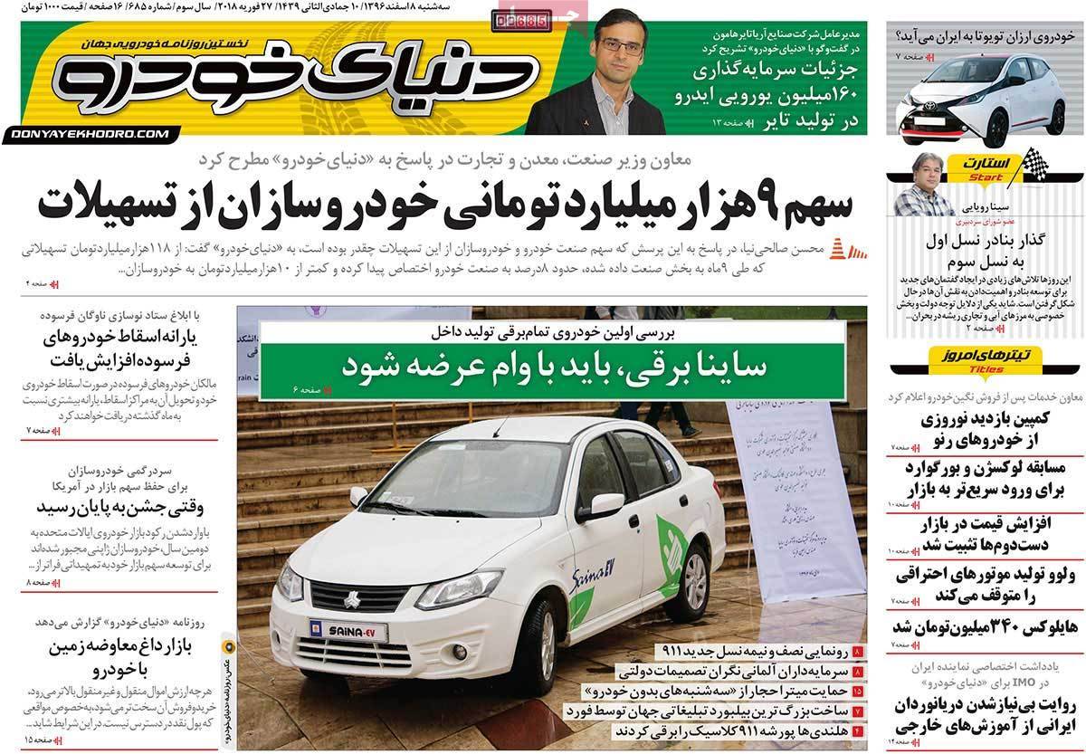 عکس عناوین روزنامه اقتصادی امروزسه شنبه هشتم اسفند ماه1396,روزنامه,روزنامه های امروز,روزنامه های اقتصادی