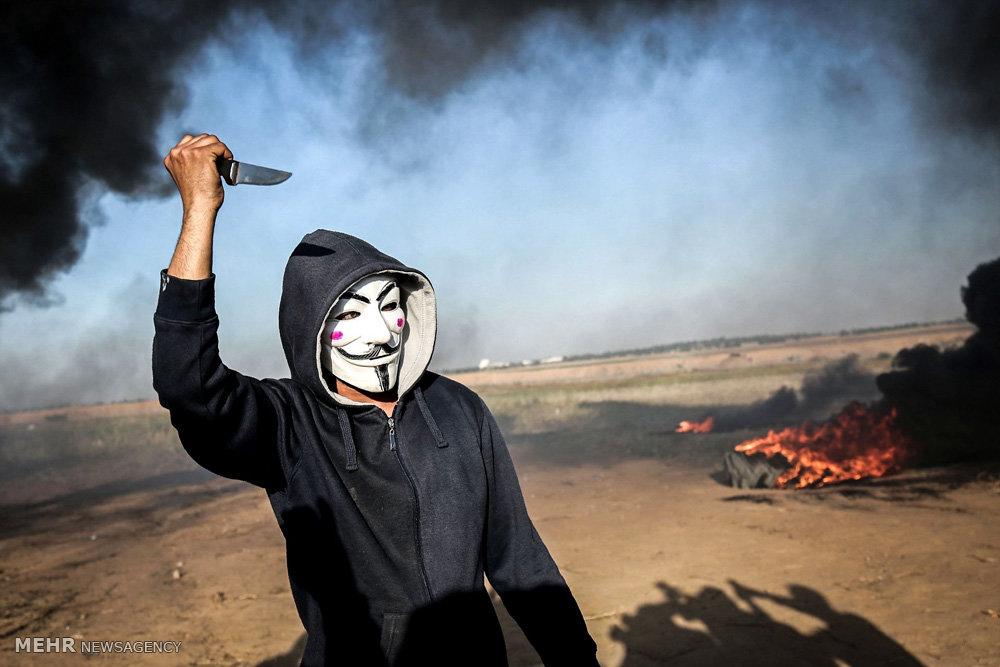 تصاویر تظاهرات در غزه‎،عکس های تظاهرات در غزه‎،عکسهای تظاهرات ضد اسرائیلی در غزه