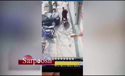 برخورد شدید هیوندای سوناتا با موتورسوار در تهران‌پارس